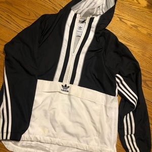 Adidas Original Authentic Anorak Windbreaker Pullover Half-Zip Jacket